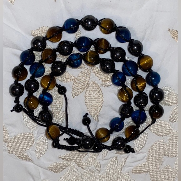 NWT Polished Natural Tourmaline Adjustable Unisex Bracelet- 10”Largest 6”Smllest - Picture 2 of 16